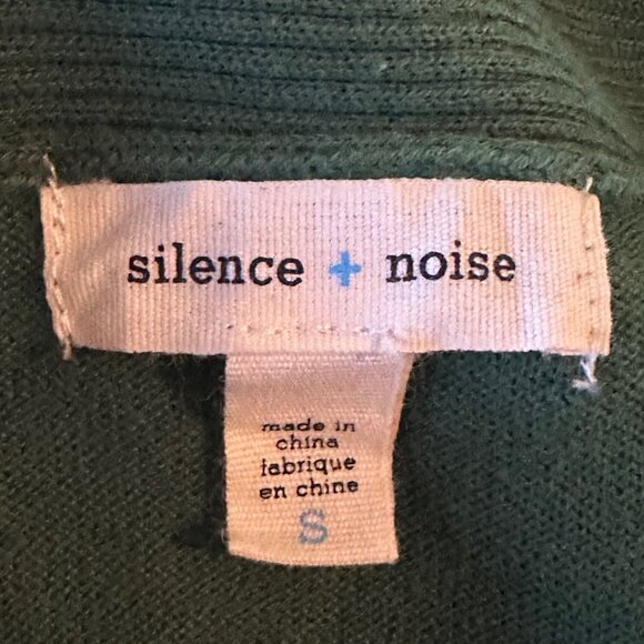 SALE 2/15 silence + noise - Open Front, Short Sleeve Cardigan, Green, Size Small - Picture 5 of 6
